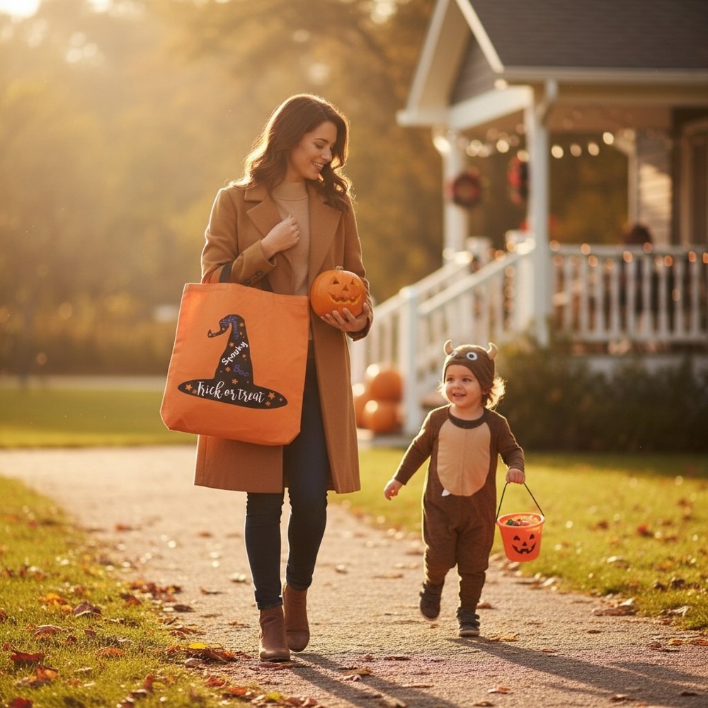 RGI Home Halloween Tote Bag Unisex OS Orange Brand New Spooky Trick or Treat